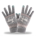 Mujeres Guantes de punto de punto de invierno Guantes de punto acrílico Guantes de jacquard Guantes Mittenos Mittenos